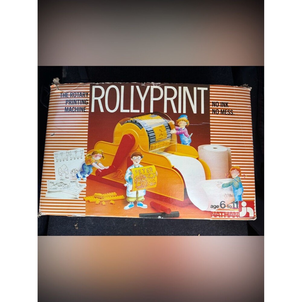 Rare Vintage Rollyprint By Nathan Crayon Toy Printing Machine